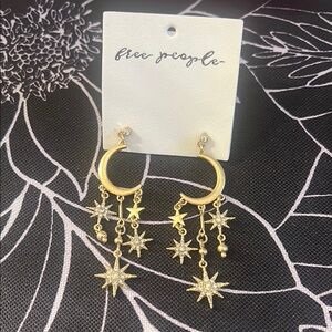 Free People Gold Star Dangle Earrings